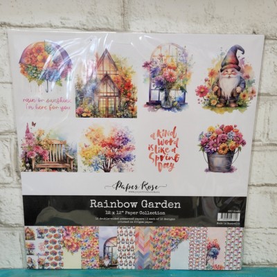 Paper Roses Studio - Ensemble de papier 12'' x 12'' Rainbow Garden