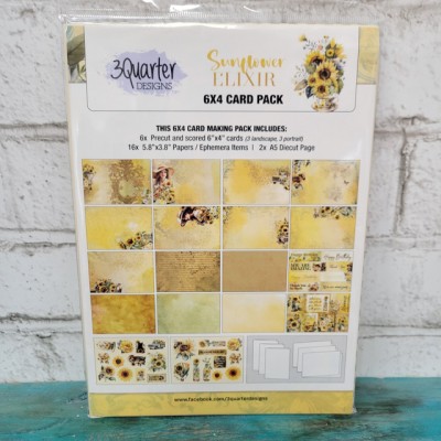 3 Quarter Design- Sunflower Elixir - Ensemble de carte 6x4